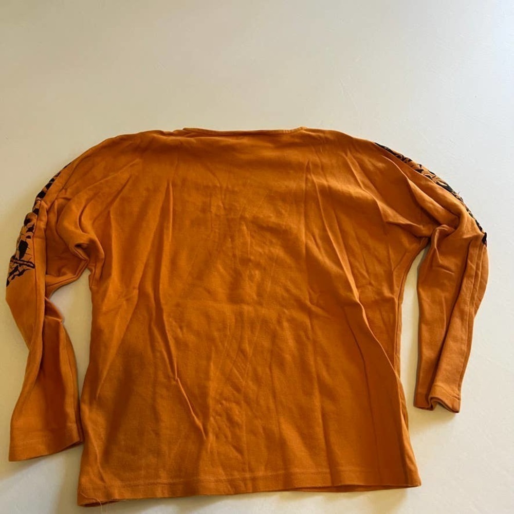 CEDARS orange black embroidered cotton top M - Picture 6 of 8